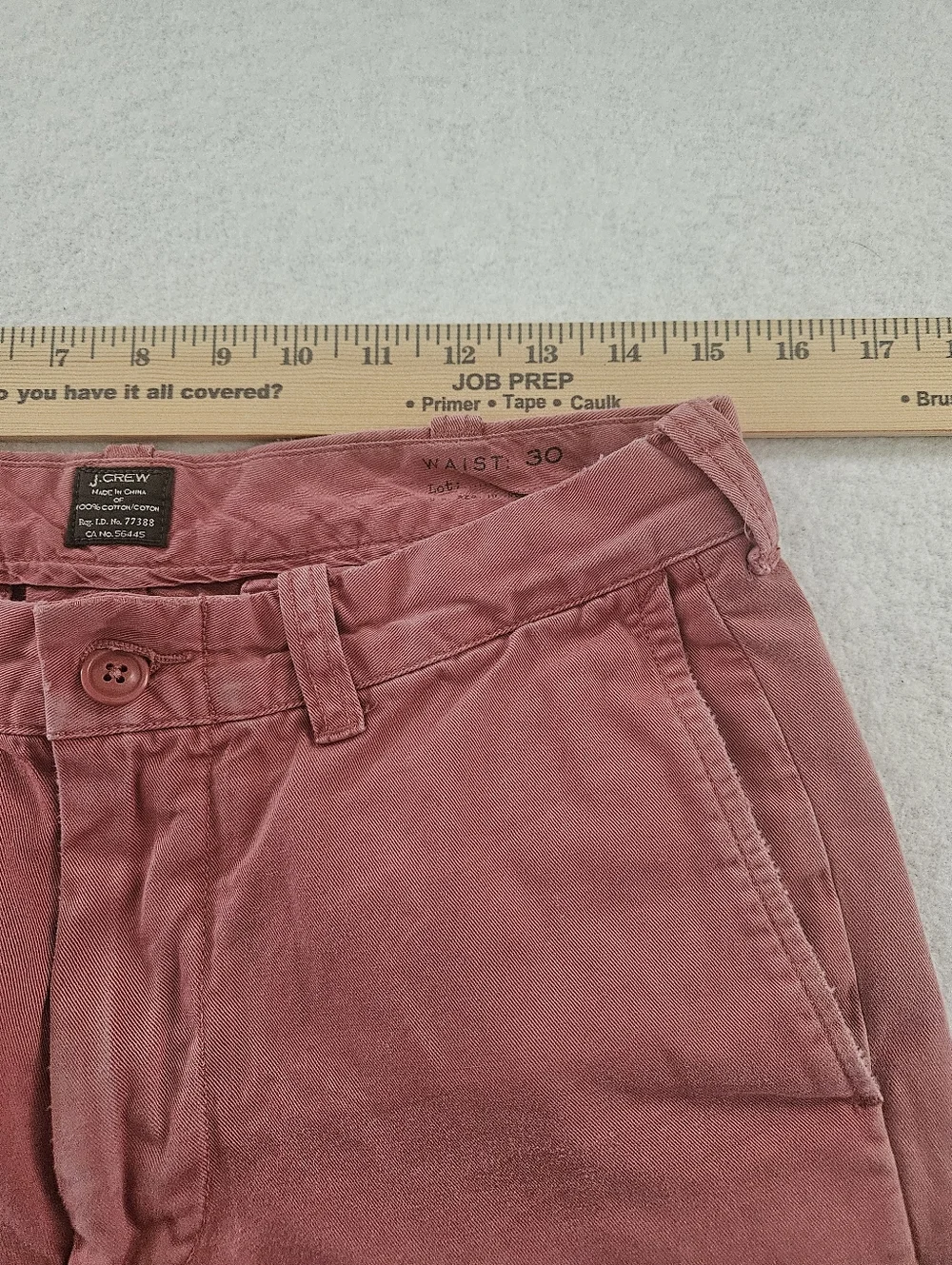 J. Crew Men's Flat Front Chino Shorts - Dusty Rose Size 30